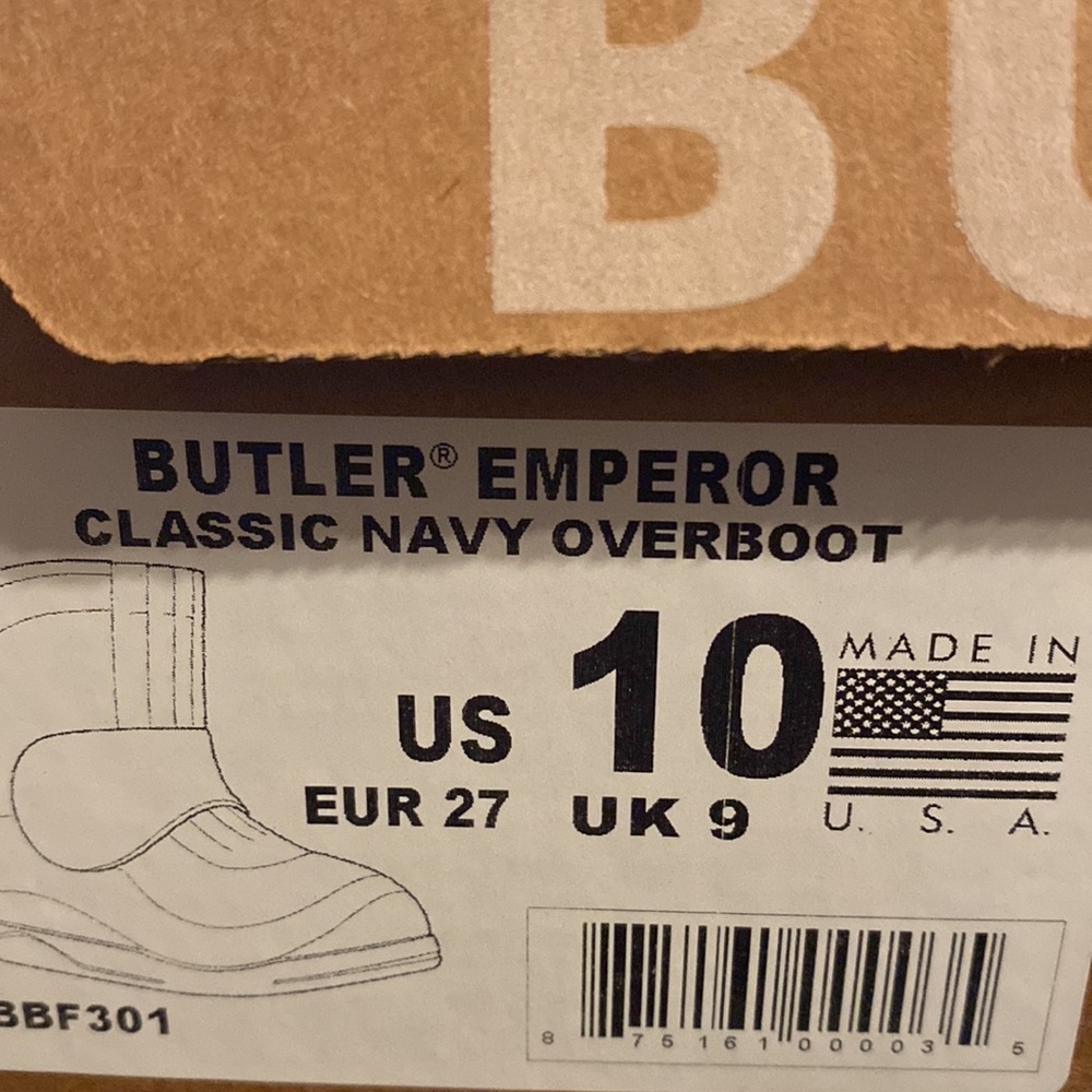 Butler Navy Emperor Overboot Size 10 - Picture 2 of 7